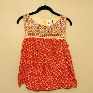 Anthropologie Akemi + Kin Embellished Boho Tank